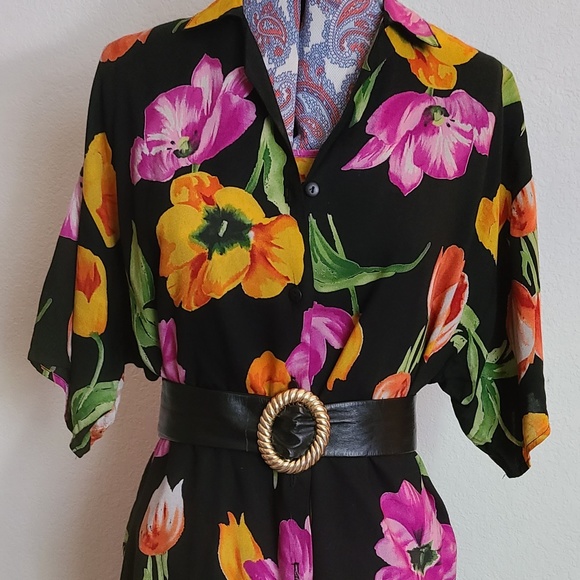 Vintage Caribou New York Floral Dress Set Made in USA - Picture 1 of 11